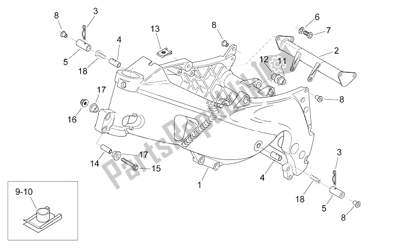 Alle onderdelen voor de Kader van de Aprilia RS 125 1999