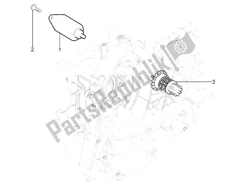 Todas as partes de Stater - Partida Elétrica do Aprilia SR Motard 125 4T E3 2012