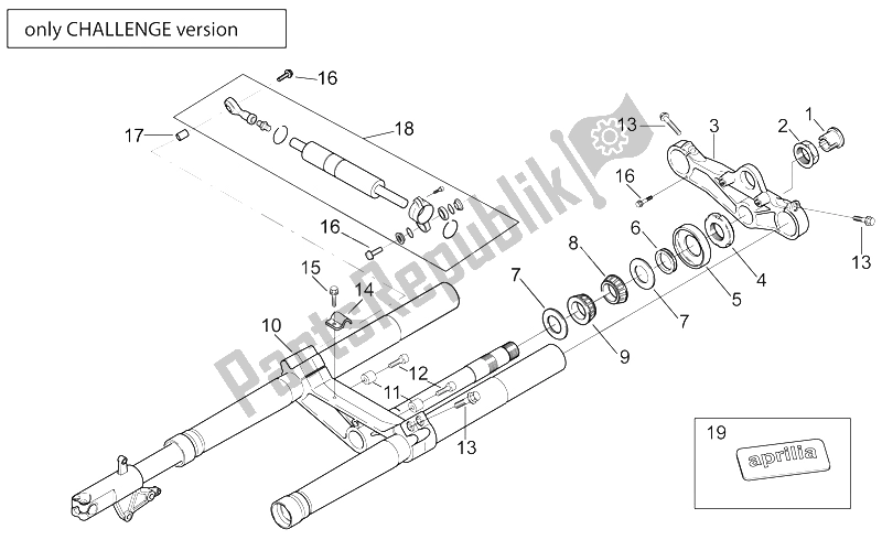 Alle Teile für das Vorderradgabel - Herausforderungsversion des Aprilia RS 250 1998