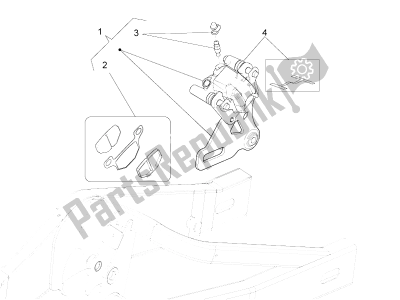 Alle Teile für das Bremssattel Hinten des Aprilia RS4 50 2T 2014