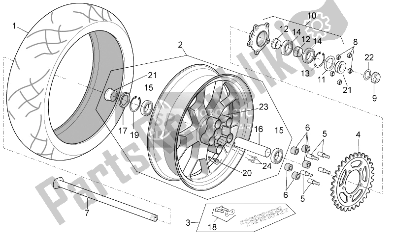 Toutes les pièces pour le Roue Arrière du Aprilia RSV4 R 1000 2009