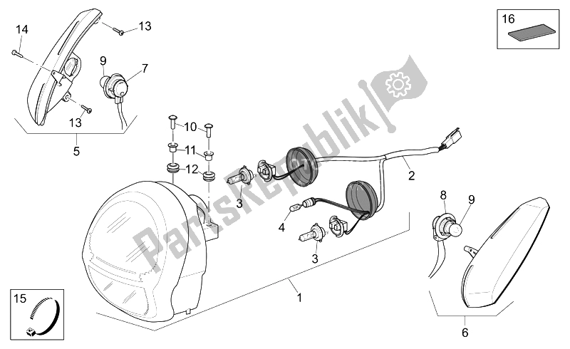 Tutte le parti per il Luci Anteriori del Aprilia Scarabeo 250 Light E3 2006