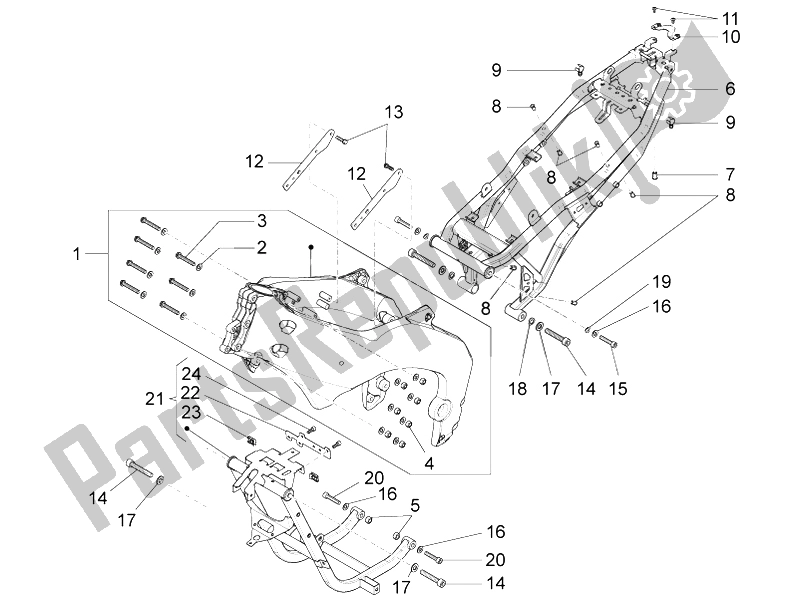 Tutte le parti per il Telaio del Aprilia RS4 50 2T 2014