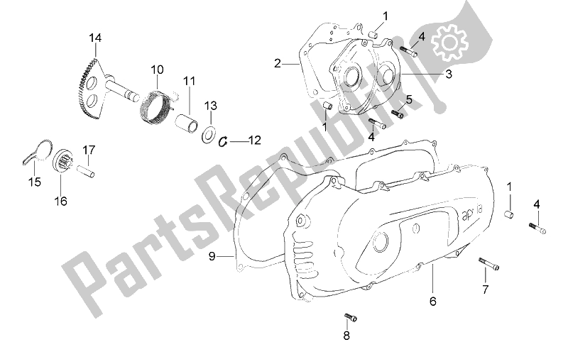 Todas as partes de Capas - Kick Starter do Aprilia SR Viper 50 AIR Horizontal Cylinder 1994