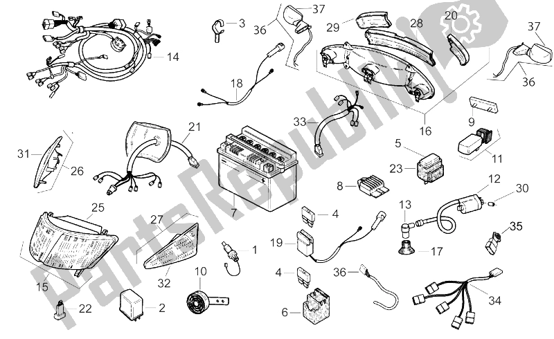 All parts for the Electrical System of the Aprilia SR Viper 50 AIR Vertical Cylinder 1993