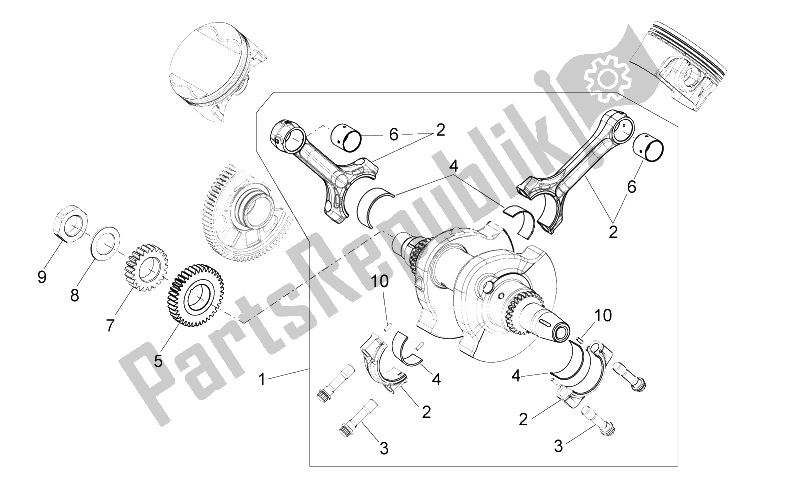 All parts for the Drive Shaft of the Aprilia Dorsoduro 750 Factory ABS 2010