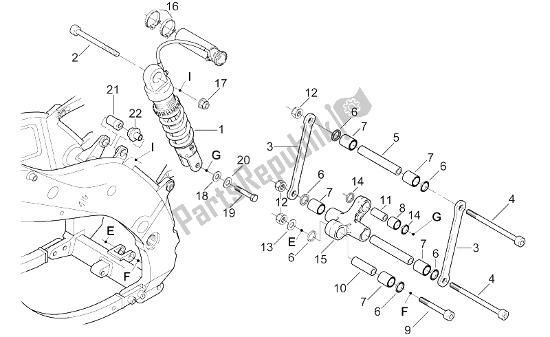 Alle Teile für das Hinterer Stoßdämpfer des Aprilia RS 250 1998