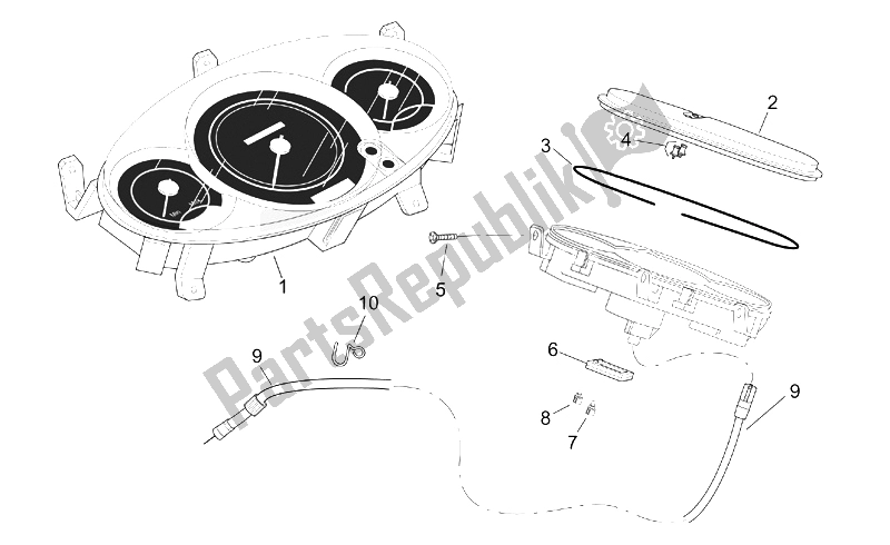 All parts for the Dashboard of the Aprilia Leonardo 125 150 ST 2001