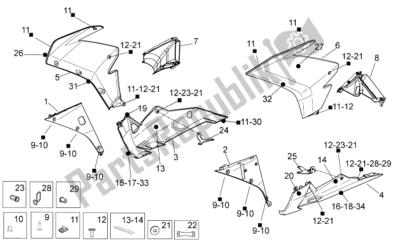 Todas as partes de Corpo Frontal Ii do Aprilia RSV4 Aprc Factory STD SE 1000 2011