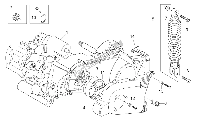 All parts for the Engine of the Aprilia Leonardo 125 150 1999