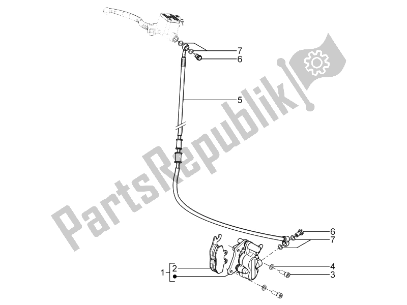 Alle Teile für das Bremsleitungen - Bremssättel des Aprilia SR Motard 50 2T E3 2012