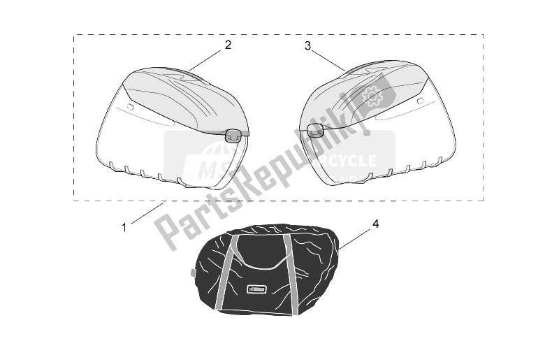 All parts for the Acc. - Top/cases, Side Cases of the Aprilia Scarabeo 125 250 E2 ENG Piaggio 2004