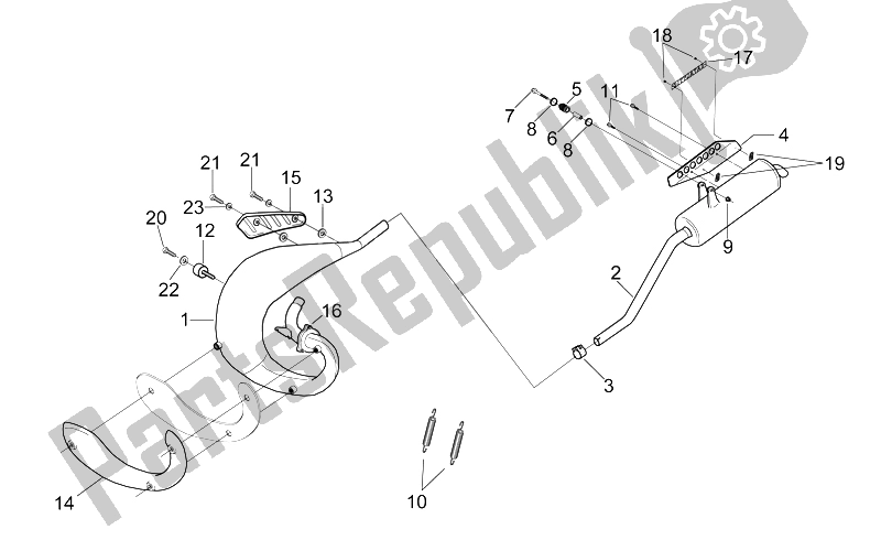 Tutte le parti per il Tubo Di Scarico del Aprilia MX 50 2002