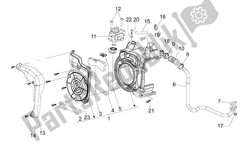 All parts for the Secondary Air of the Aprilia Mojito 125 E3 2008