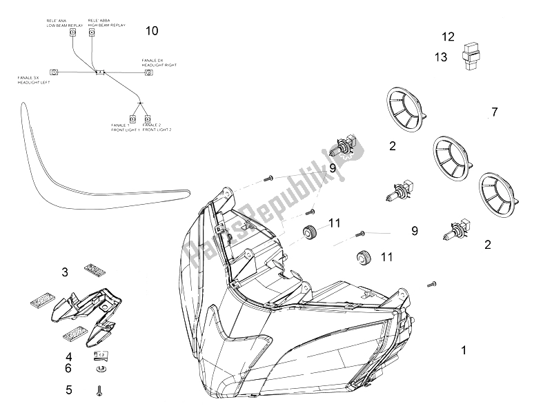Tutte le parti per il Luci Anteriori del Aprilia RSV4 RR Racer Pack 1000 2015