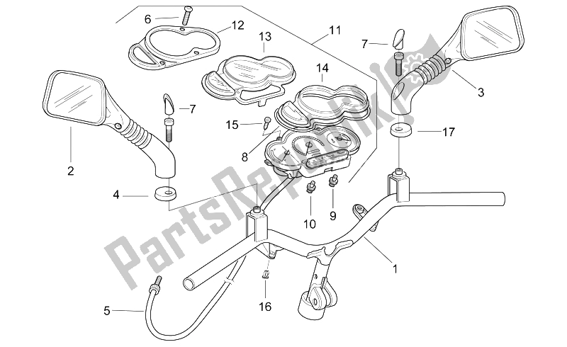 Toutes les pièces pour le Guidon - Tableau De Bord du Aprilia SR 50 AIR WWW 1997