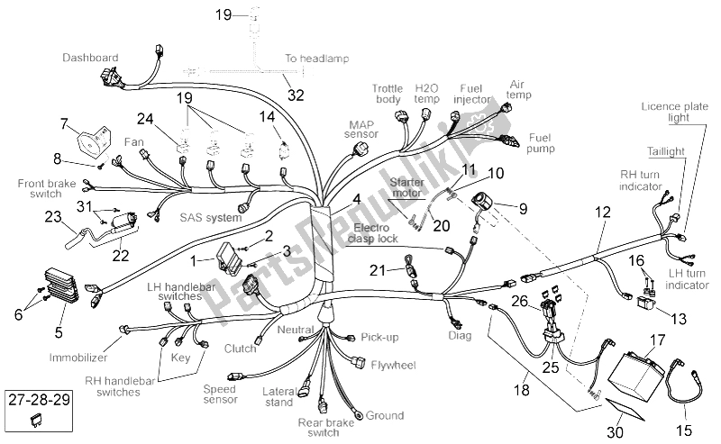 All parts for the Electrical System of the Aprilia Pegaso Strada Trail 650 IE 2005