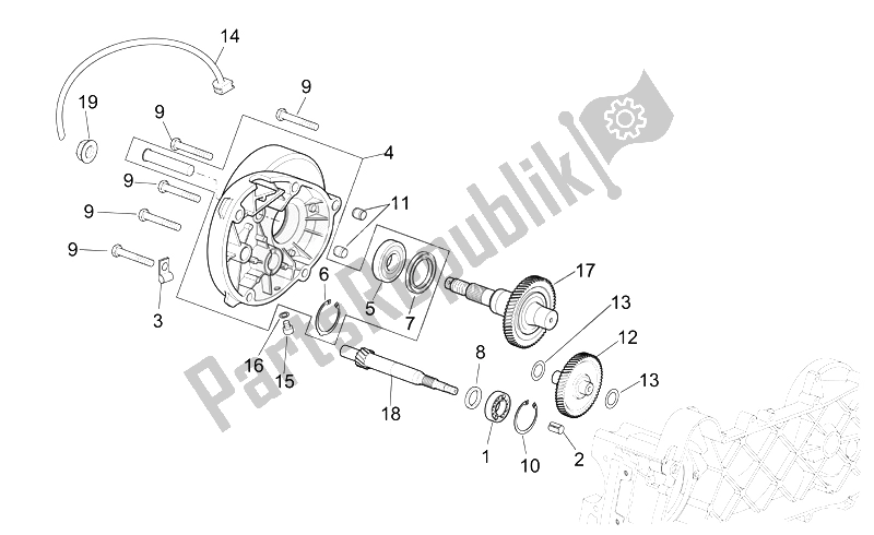 Wszystkie części do Przenoszenie Aprilia Scarabeo 50 4T 2V E2 2006