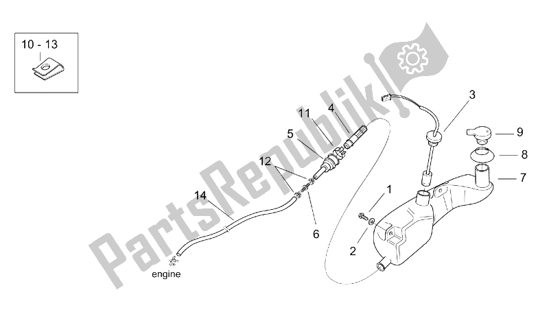 Todas las partes para Tanque De Aceite de Aprilia SR 50 H2O IE Carb 2003