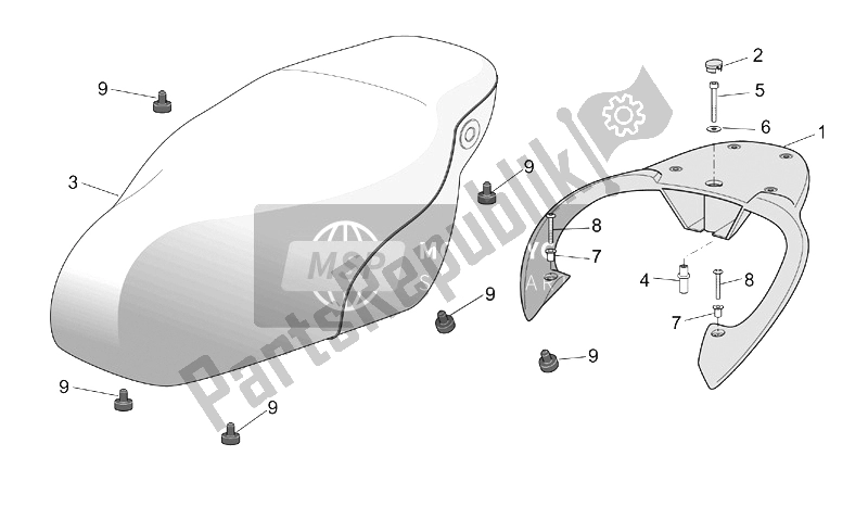 Toutes les pièces pour le Siège - Porteur du Aprilia Scarabeo 50 4T 2V E2 2002