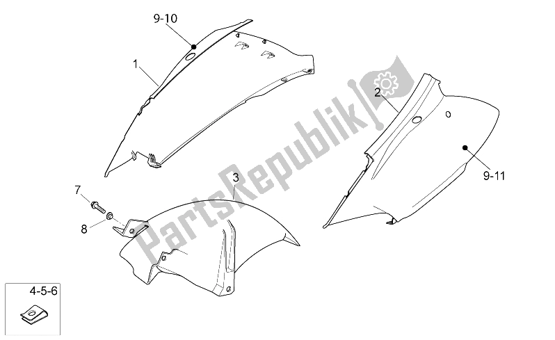 Todas as partes de Corpo Traseiro Eu do Aprilia Atlantic 300 2010