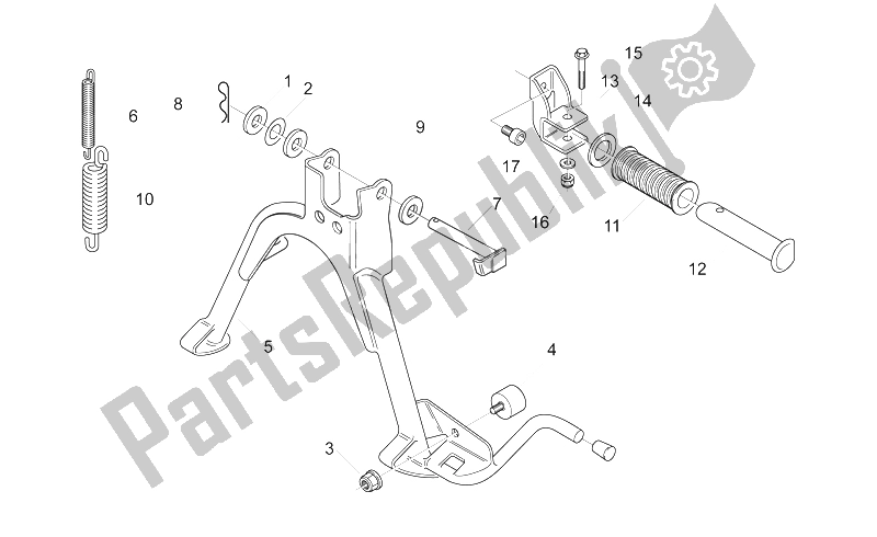 All parts for the Foot Rests - Lateral Stand of the Aprilia Scarabeo 50 2T ENG Minarelli 1998