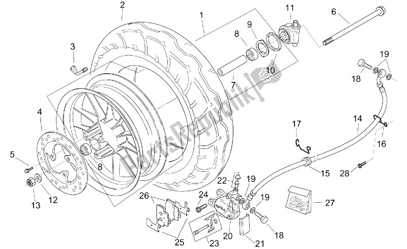 Toutes les pièces pour le Roue Avant - Custom du Aprilia Mojito 125 150 2003