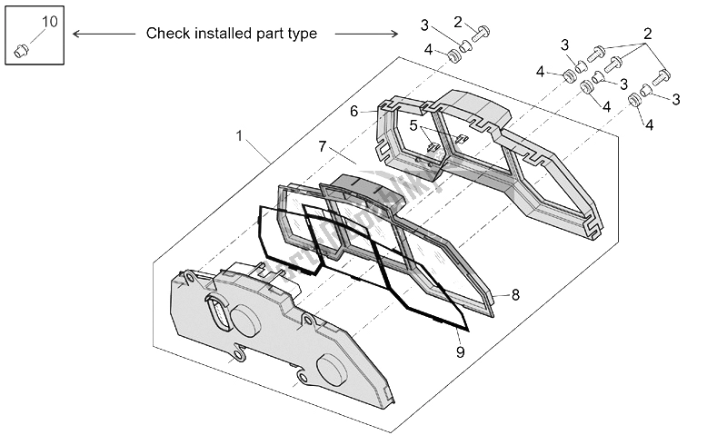 Alle onderdelen voor de Dashboard van de Aprilia RST 1000 Futura 2001