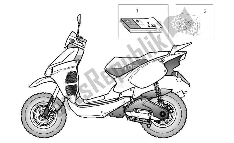 All parts for the Op.'s Handbook And Decal of the Aprilia Rally 50 H2O 1996