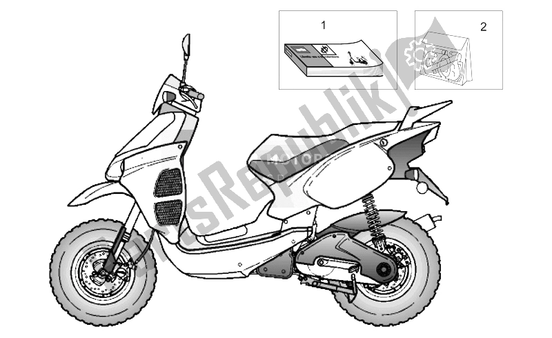 Todas as partes de Manual De Op. E Decalque do Aprilia Rally 50 H2O 1996