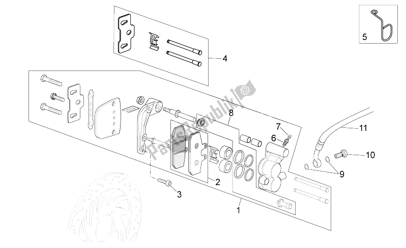 Toutes les pièces pour le étrier Avant du Aprilia Sport City Cube 125 200 Carb E3 2008