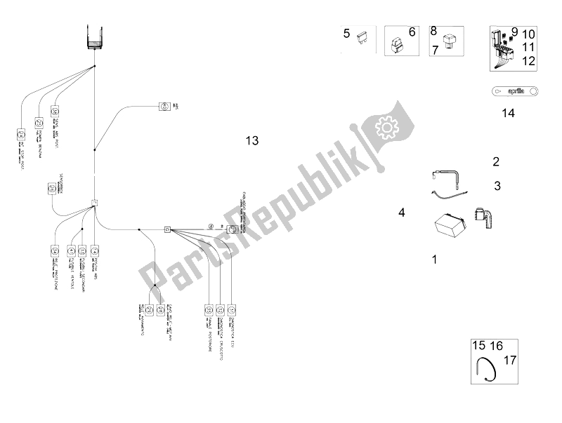 All parts for the Rear Electrical System of the Aprilia RSV4 Racing Factory L E 1000 2015