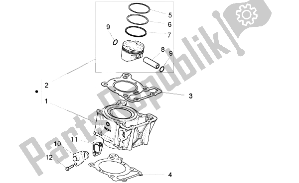 All parts for the Cylinder - Piston of the Aprilia RS4 125 4T 2014