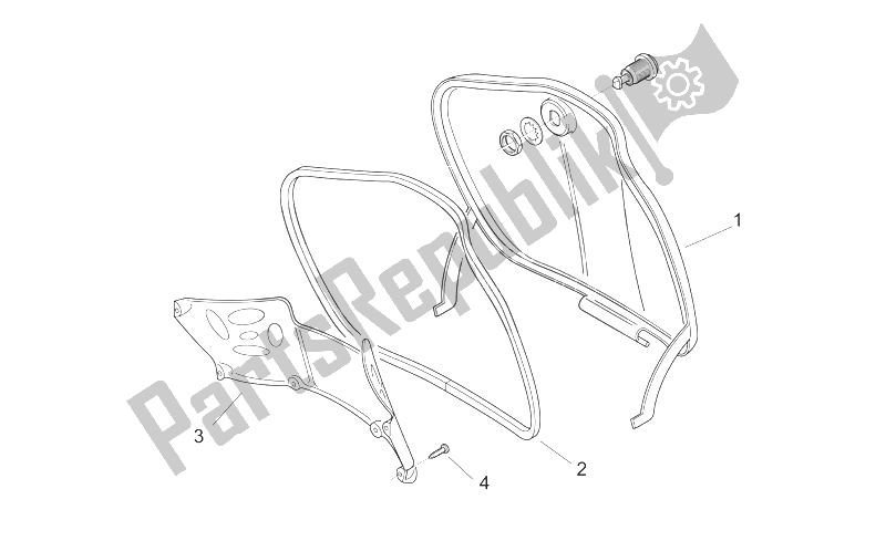 Tutte le parti per il Corpo Centrale I - Guanto Comp. Sportello del Aprilia Scarabeo 50 2T E2 ENG Piaggio 2005