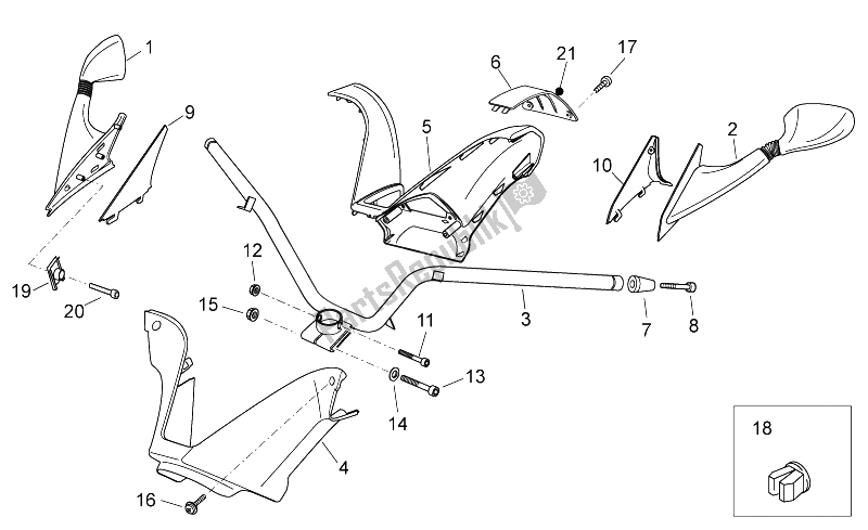 All parts for the Handlebar of the Aprilia Atlantic 300 2010