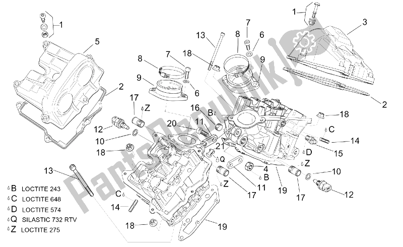 Tutte le parti per il Coperchio Valvole del Aprilia RST 1000 Futura 2001