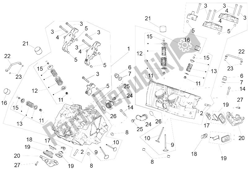 Alle Teile für das Zylinderkopfventile des Aprilia RSV4 RR Europe 1000 2016