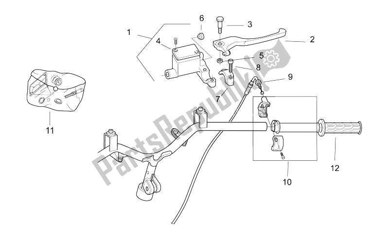 Todas las partes para Controles Ii de Aprilia SR 50 H2O 1997