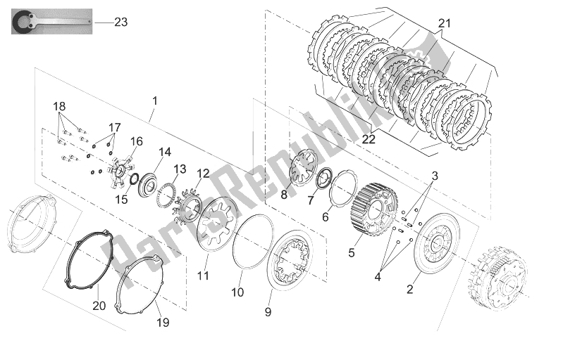 Tutte le parti per il Frizione I del Aprilia RXV SXV 450 550 VDB Merriman 2008