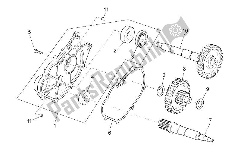 Toutes les pièces pour le Transmission du Aprilia Scarabeo 125 200 IE Light 2009