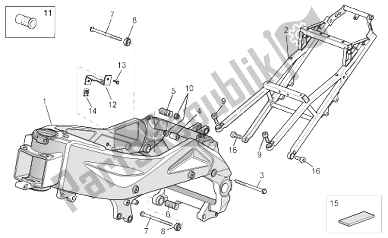 Todas las partes para Marco I de Aprilia RSV Tuono 1000 2006