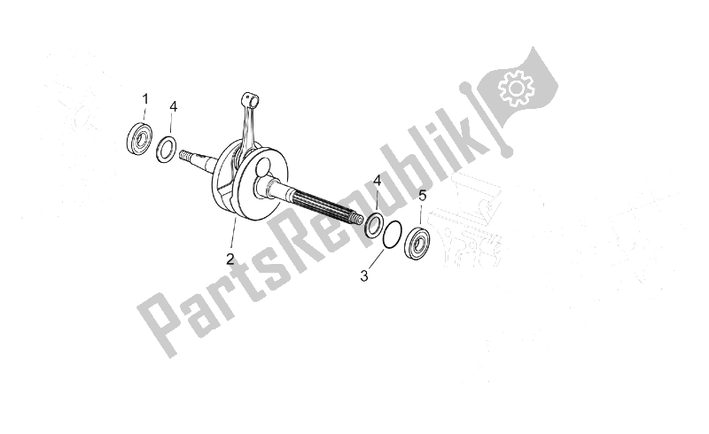 All parts for the Drive Shaft of the Aprilia Scarabeo 125 200 E2 ENG Piaggio 2003