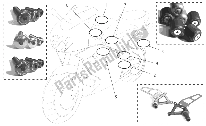 All parts for the Acc. - Cyclistic Components Ii of the Aprilia RSV Mille 1000 2000