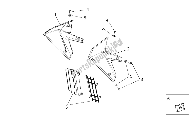 All parts for the Front Body Ii of the Aprilia SXV 450 550 2009