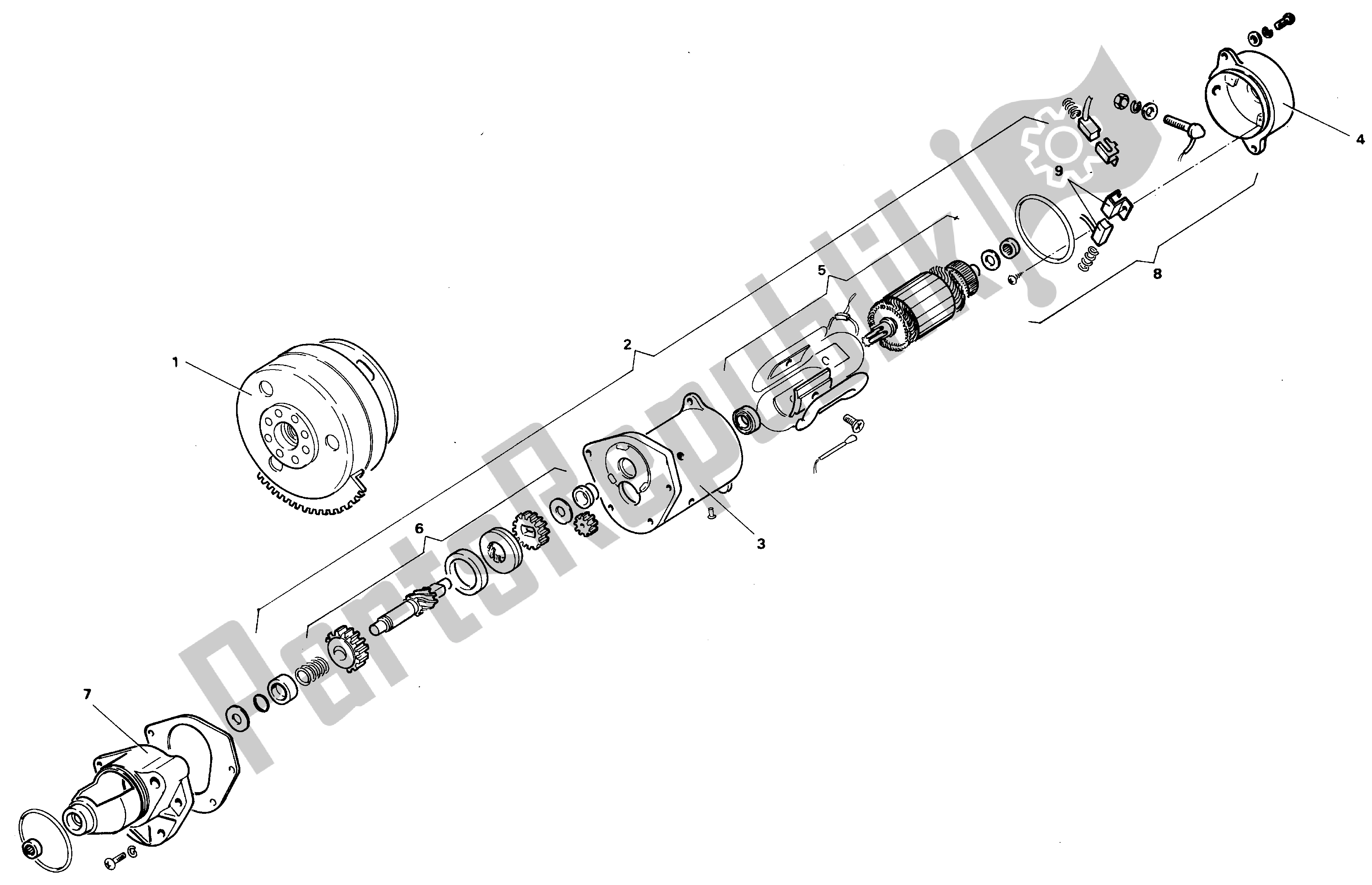 All parts for the Starter «efel» of the Aprilia AF1 50 1986 - 1988