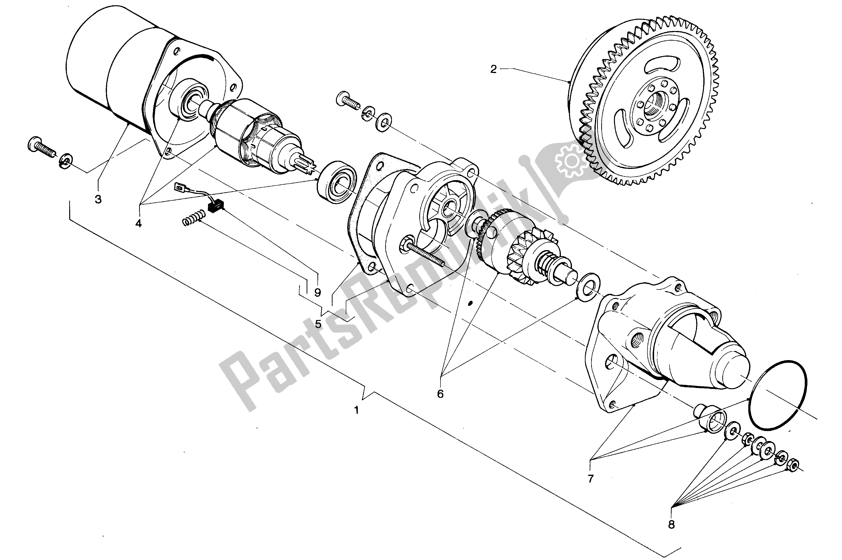 All parts for the Starter «sjce» of the Aprilia AF1 50 1986 - 1988