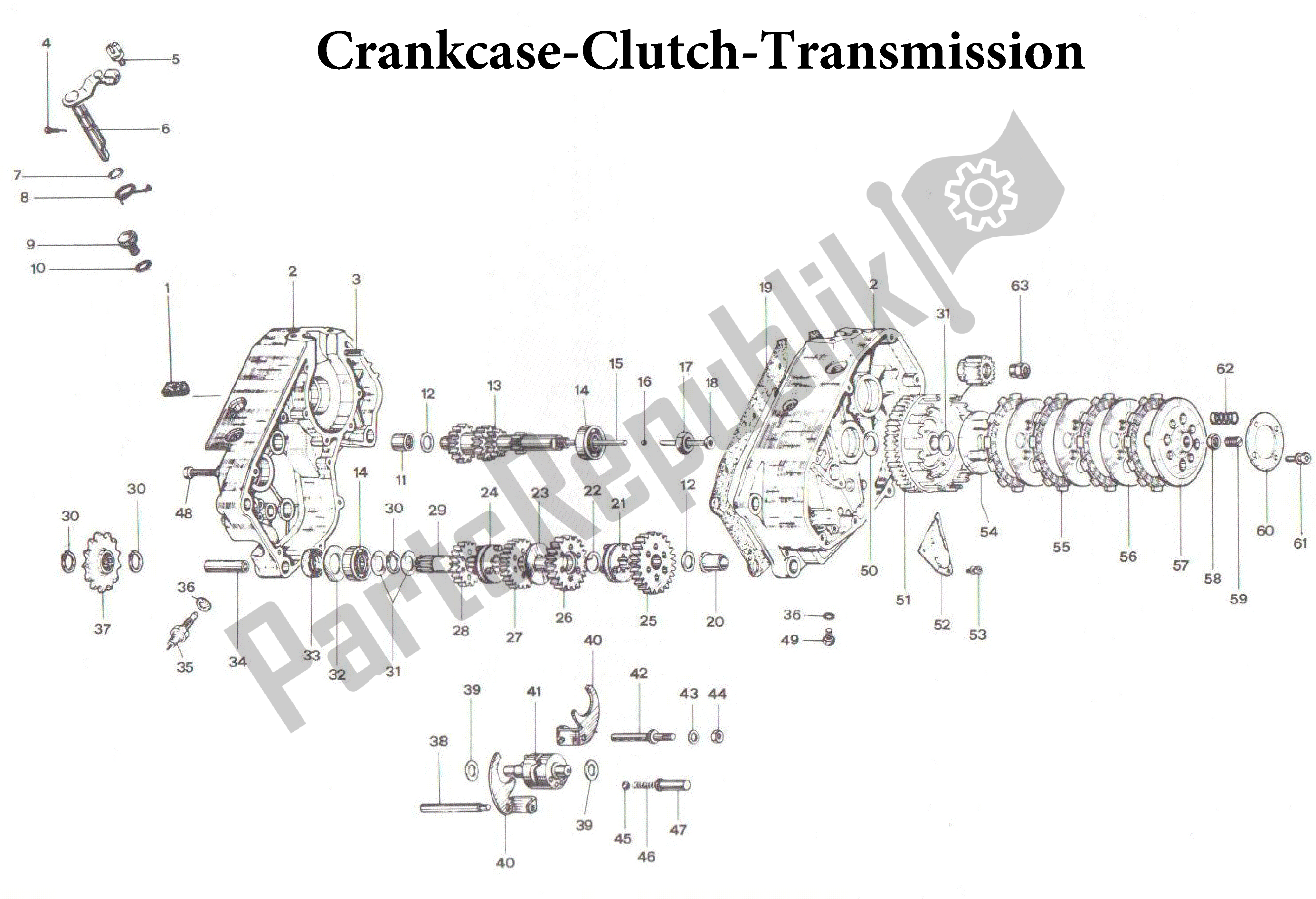 Toutes les pièces pour le Carter-embrayage-transmission du Aprilia AF1 50 1986 - 1988