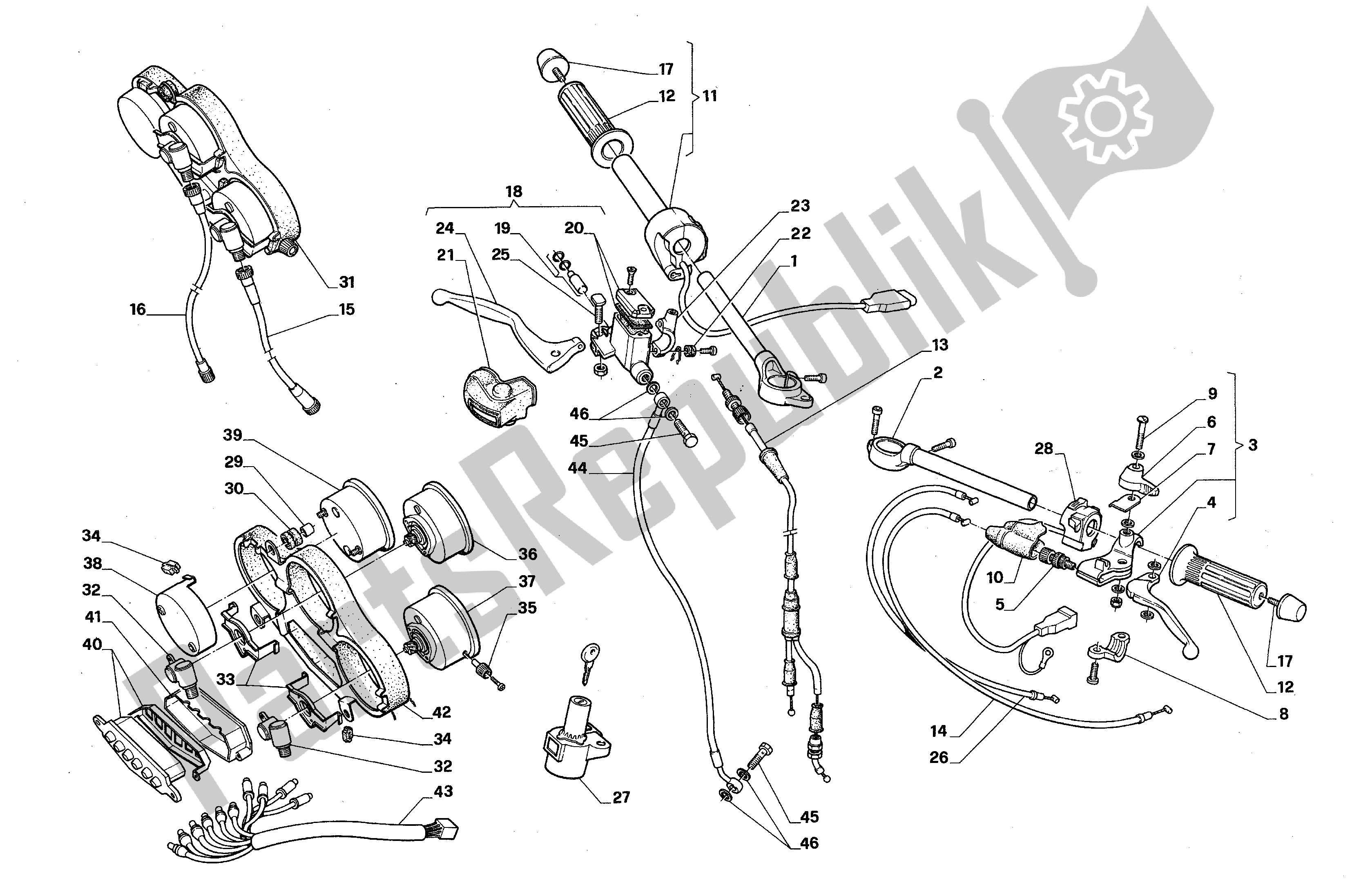 All parts for the Handle Bars And Commands of the Aprilia AF1 125 1987