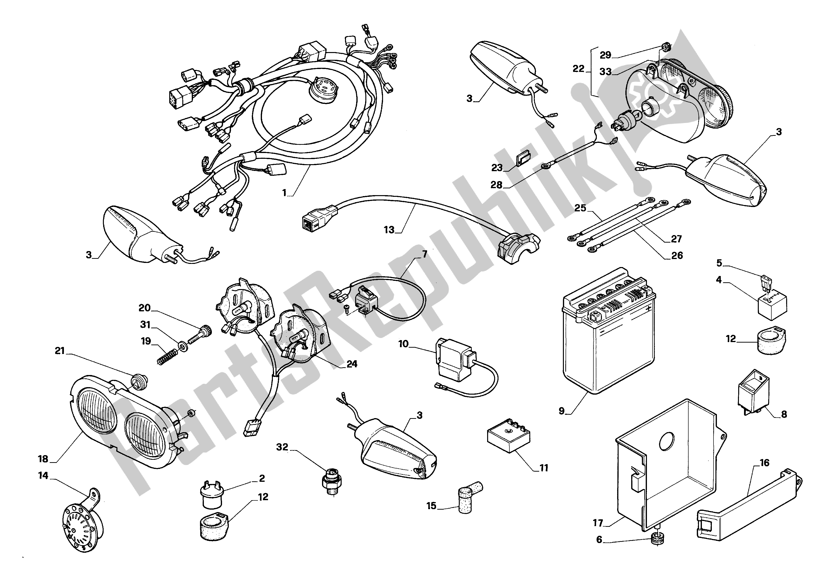 Toutes les pièces pour le Système électrique du Aprilia AF1 50 1988