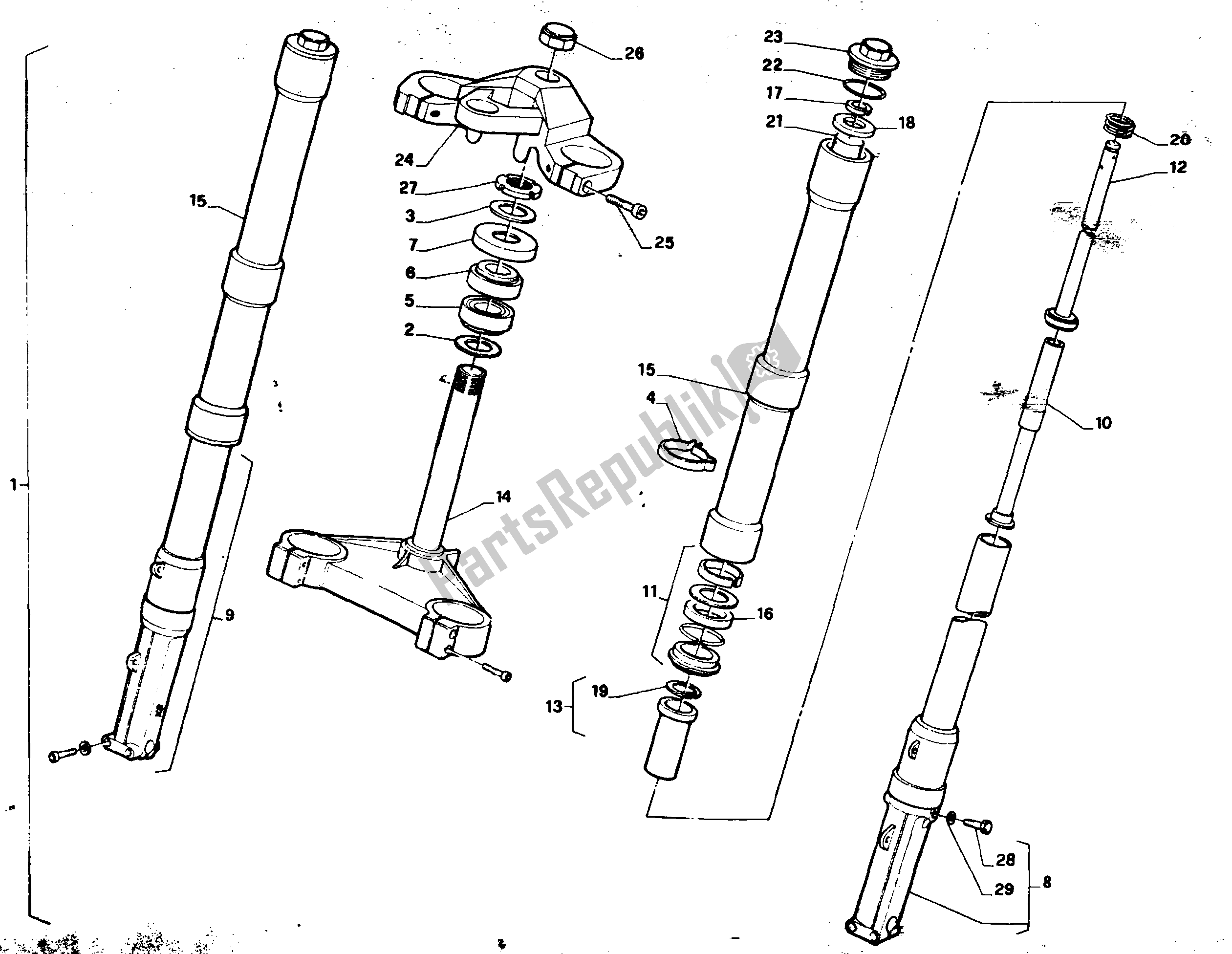 Alle Teile für das Vordergabel des Aprilia AF1 125 1989